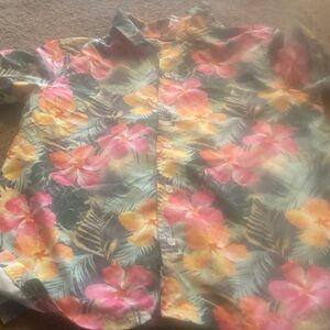 Tropical Floral Kids Button Down Shirt